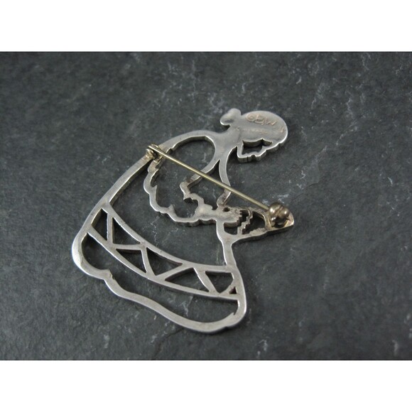 Navajo Mother and Child Brooch Sterling Silver - Picture 12 of 14